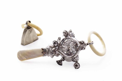 Lot 23 - EARLY 20TH CENTURY SILVER BABY'S RATTLE...