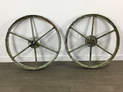 Lot 585 - PAIR OF CAST IRON AGRICULTURAL WHEELS