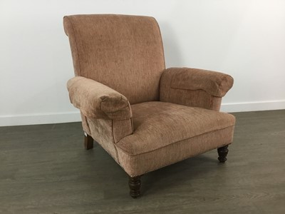 Lot 540 - VICTORIAN CHAIR AND FOOTSTOOL