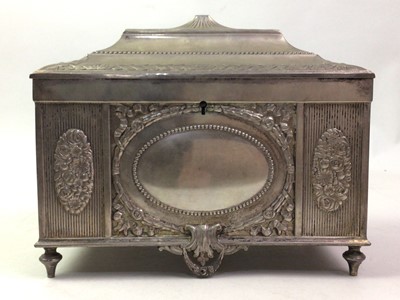 Lot 531 - WHITE METAL JEWELLERY CASKET