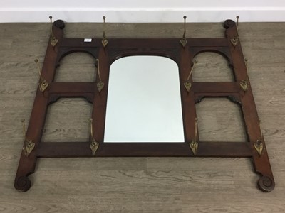 Lot 536 - MAHOGANY WALL MOUNTING COAT RACK