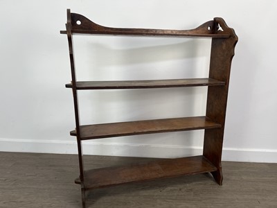 Lot 544 - EDWARDIAN OAK OPEN SHELF UNIT