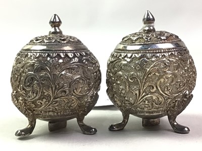 Lot 634 - INDIAN SILVER CRUET SET