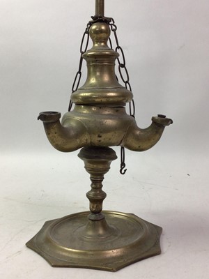 Lot 436 - INDIAN BRASS LAMP