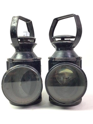 Lot 638 - PAIR OF BR RAILWAY LANTERNS