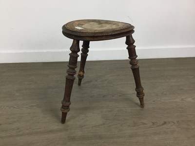 Lot 649 - POKERWORK SMALL STOOL