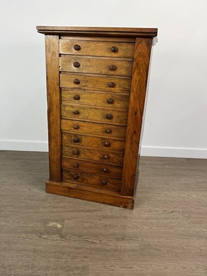 Lot 672 - VICTORIAN WALNUT WELLINGTON CHEST