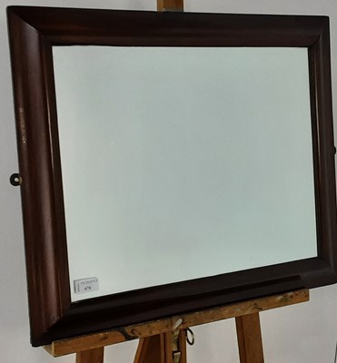 Lot 676 - WALNUT FRAMED MIRROR
