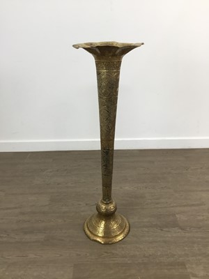 Lot 679 - LARGE INDIAN BRASS TRUMPET PLANTER