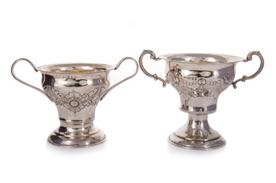 Lot 974 - TWO GEORGE V SILVER GILT URNS