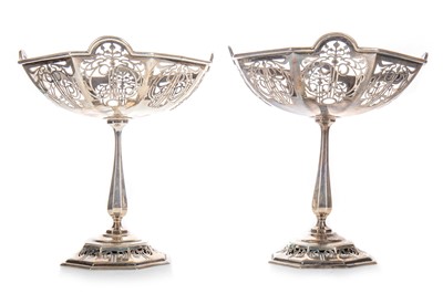 Lot 1046 - PAIR OF VICTORIAN SILVER BONBON DISHES