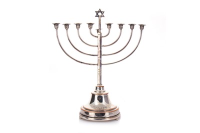 Lot 1047 - SILVER PLATED MUSICAL MENORAH