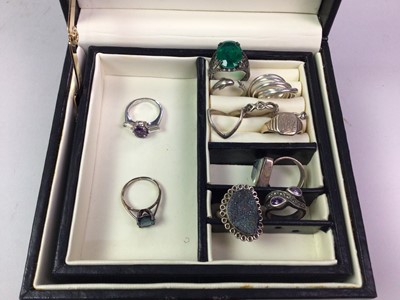 Lot 72 - GROUP OF SILVER RINGS
