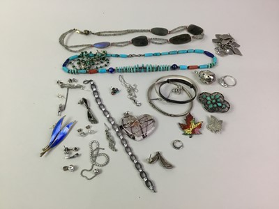 Lot 56 - GROUP OF SILVER AND GEM SET JEWELLERY