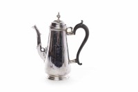 Lot 66 - GEORGE V SILVER COFFEE POT OF QUEEN ANNE...