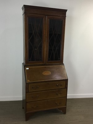 Lot 148 - EDWARDIAN INLAID MAHOGANY BUREAU BOOKCASE