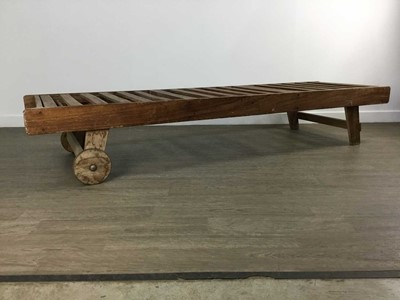 Lot 265 - TEAK GARDEN SUN LOUNGER