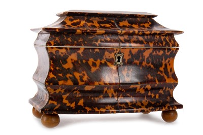 Lot 1303 - TORTOISESHELL TEA CADDY