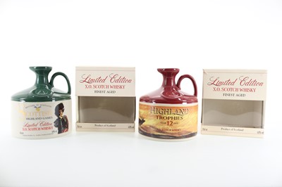 Lot 244 - LADYBURN 12 YEAR OLD HIGHLAND TROPHIES DECANTER AND SCOTTISH HIGHLAND GAMES DECANTER