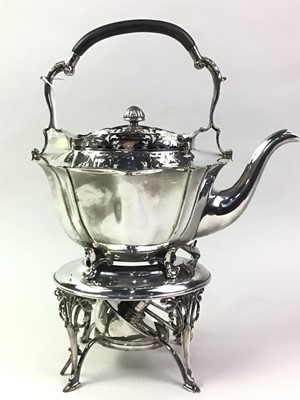 Lot 96 - TWO SILVER PLATED SPIRIT KETTLES