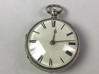 Lot 110 - TWO SILVER OPEN FACED POCKET WATCHES