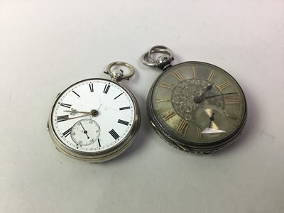 Lot 112 - THREE SILVER OPEN FACE POCKET WATCHES