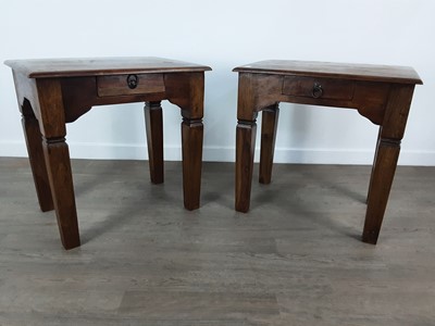 Lot 152 - PAIR OF HARDWOOD SIDE TABLES