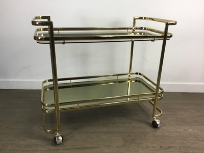 Lot 229 - GILT METAL DRINKS TROLLEY