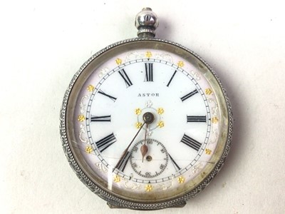 Lot 273 - SILVER OPEN FACED POCKET WATCH