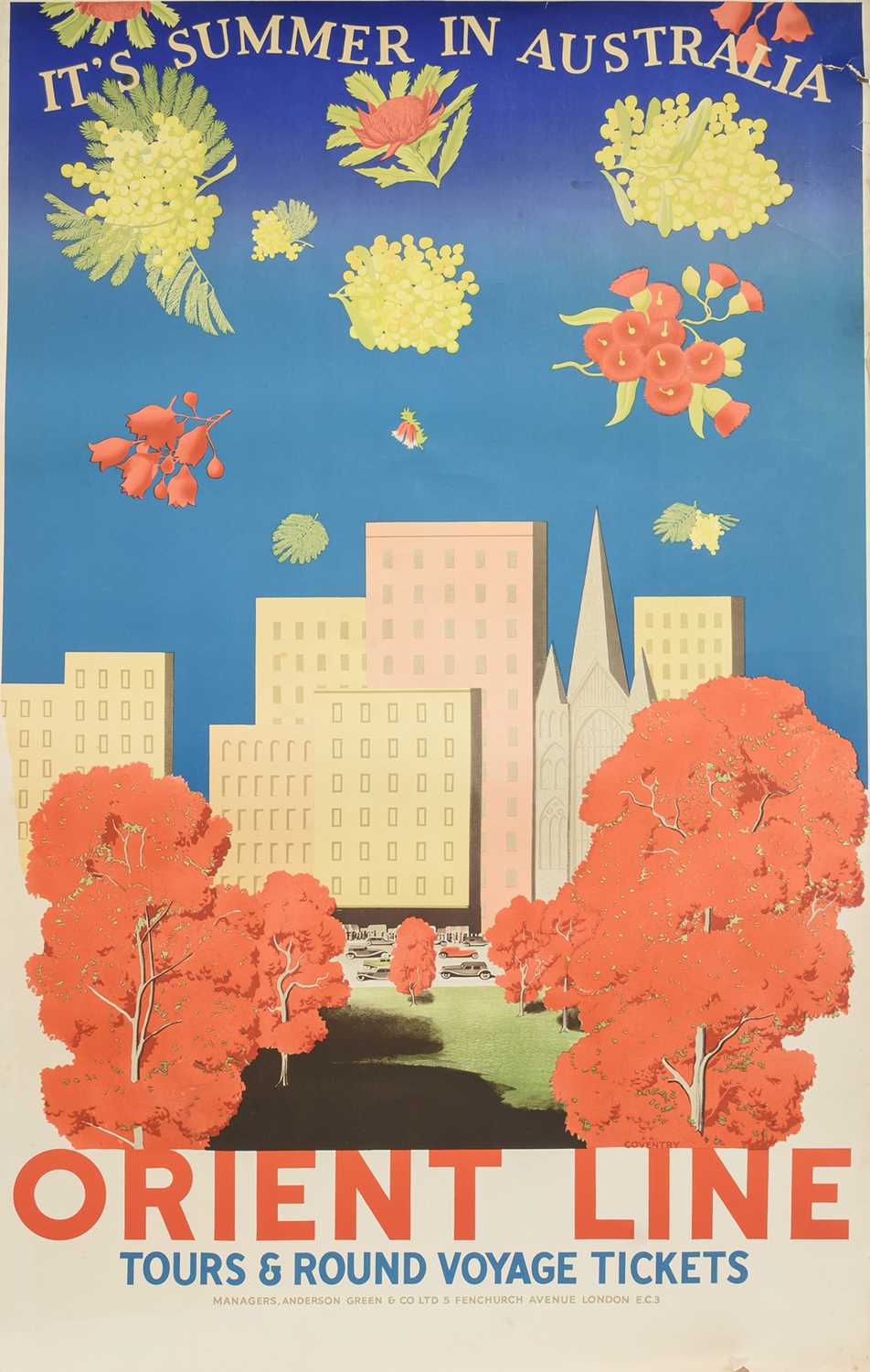 Lot 473 - FREDERICK HALFORD COVENTRY (BRITISH, 1905-1997), ORIENT LINE - AUSTRALIA