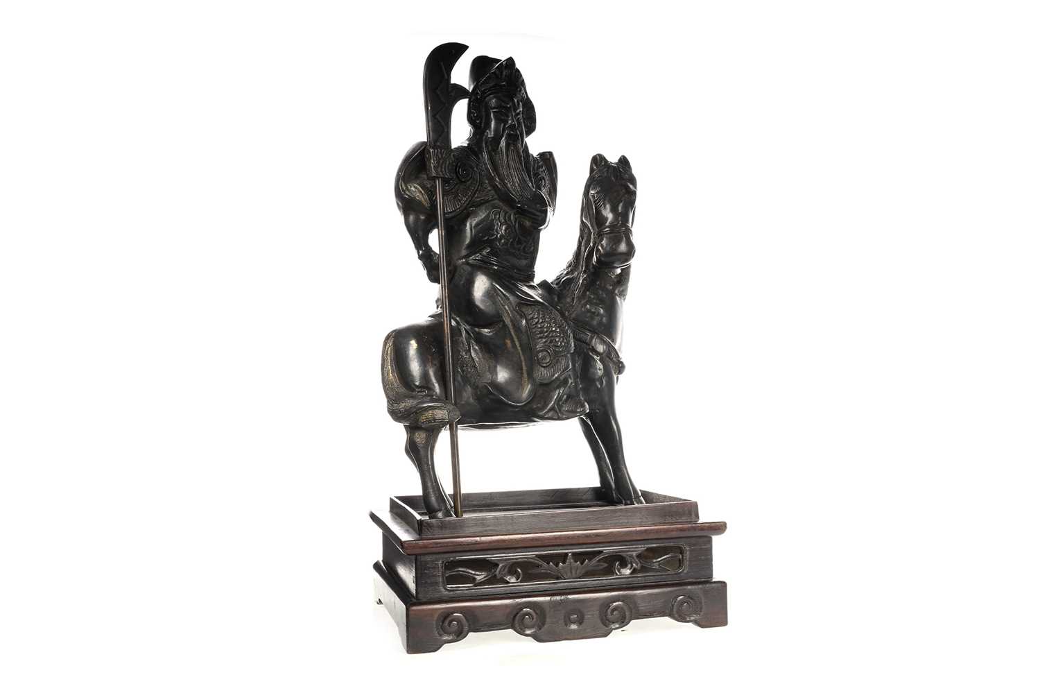 Lot 1299 - CHINESE BRONZE FIGURE OF GUAN YU