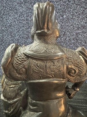 Lot 1299 - CHINESE BRONZE FIGURE OF GUAN YU