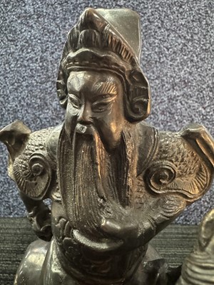 Lot 1299 - CHINESE BRONZE FIGURE OF GUAN YU