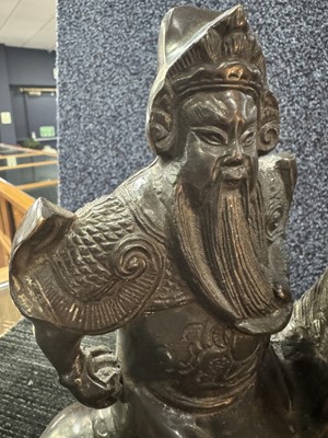 Lot 1299 - CHINESE BRONZE FIGURE OF GUAN YU