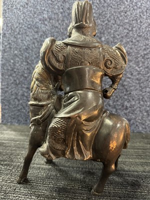 Lot 1299 - CHINESE BRONZE FIGURE OF GUAN YU