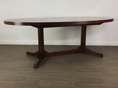 Lot 477 - ATTRIBUTED TO DYRLUND, ROSEWOOD EXTENDING DINING TABLE