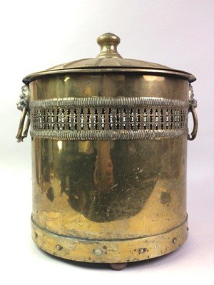 Lot 300 - VICTORIAN BRASS LOG BUCKET