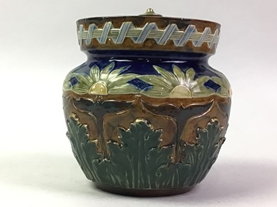 Lot 331 - ROYAL DOULTON LAMBETH STONEWARE TOBACCO JAR