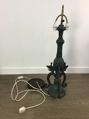 Lot 434 - EAST ASIAN CAST METAL TABLE LAMP