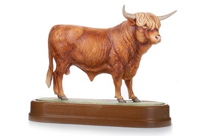 Lot 1331 - DORIS LINDNER FOR ROYAL WORCESTER, HIGHLAND BULL