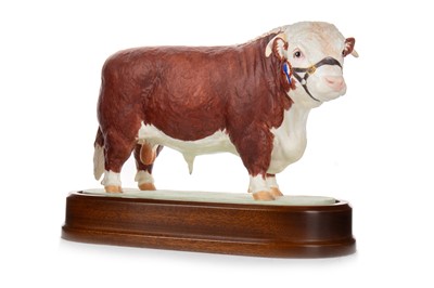 Lot 1333 - DORIS LINDNER FOR ROYAL WORCESTER, HEREFORD BULL