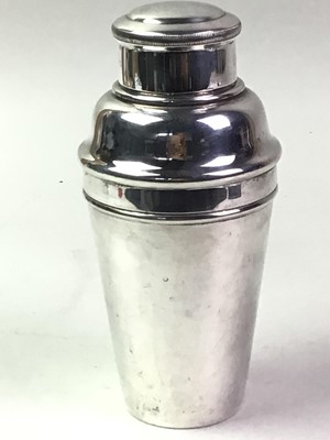 Lot 414 - SILVER PLATED COCKTAIL SHAKER