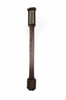 Lot 619 - EARLY VICTORIAN ROSEWOOD STICK BAROMETER the...