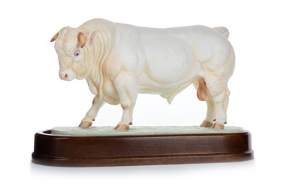 Lot 1344 - DORIS LINDNER FOR ROYAL WORCESTER, CHAROLAIS BULL