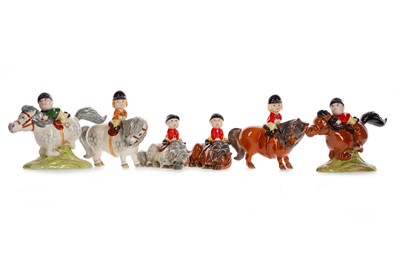 Lot 1362 - NORMAN THEWELL FOR BESWICK, SIX EQUESTRIAN FIGURE GROUPS