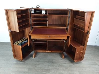 Lot 489 - NEWCRAFT LTD., TEAK METAMORPHIC 'MAGIC BOX' HOME DESK