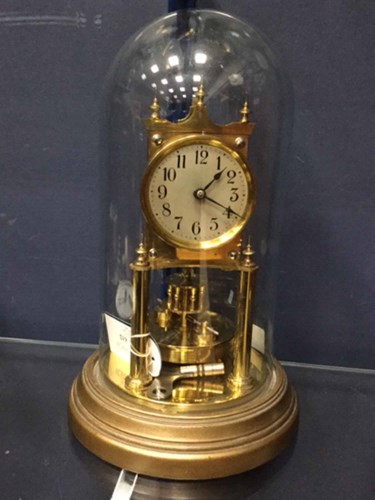 Lot 632 - GUSTAVE BECKER BRASS ANNIVERSARY CLOCK with...