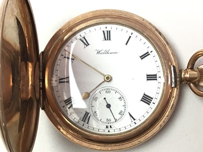 Lot 488 - WALTHAM GOLD PLATED POCKET WATCH