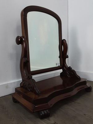 Lot 357 - VICTORIAN MAHOGANY DRESSING MIRROR