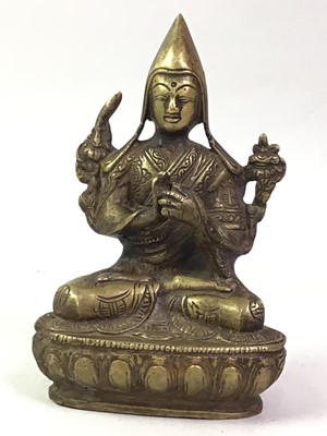 Lot 506 - THREE BRONZE BUDDHA FIGURES